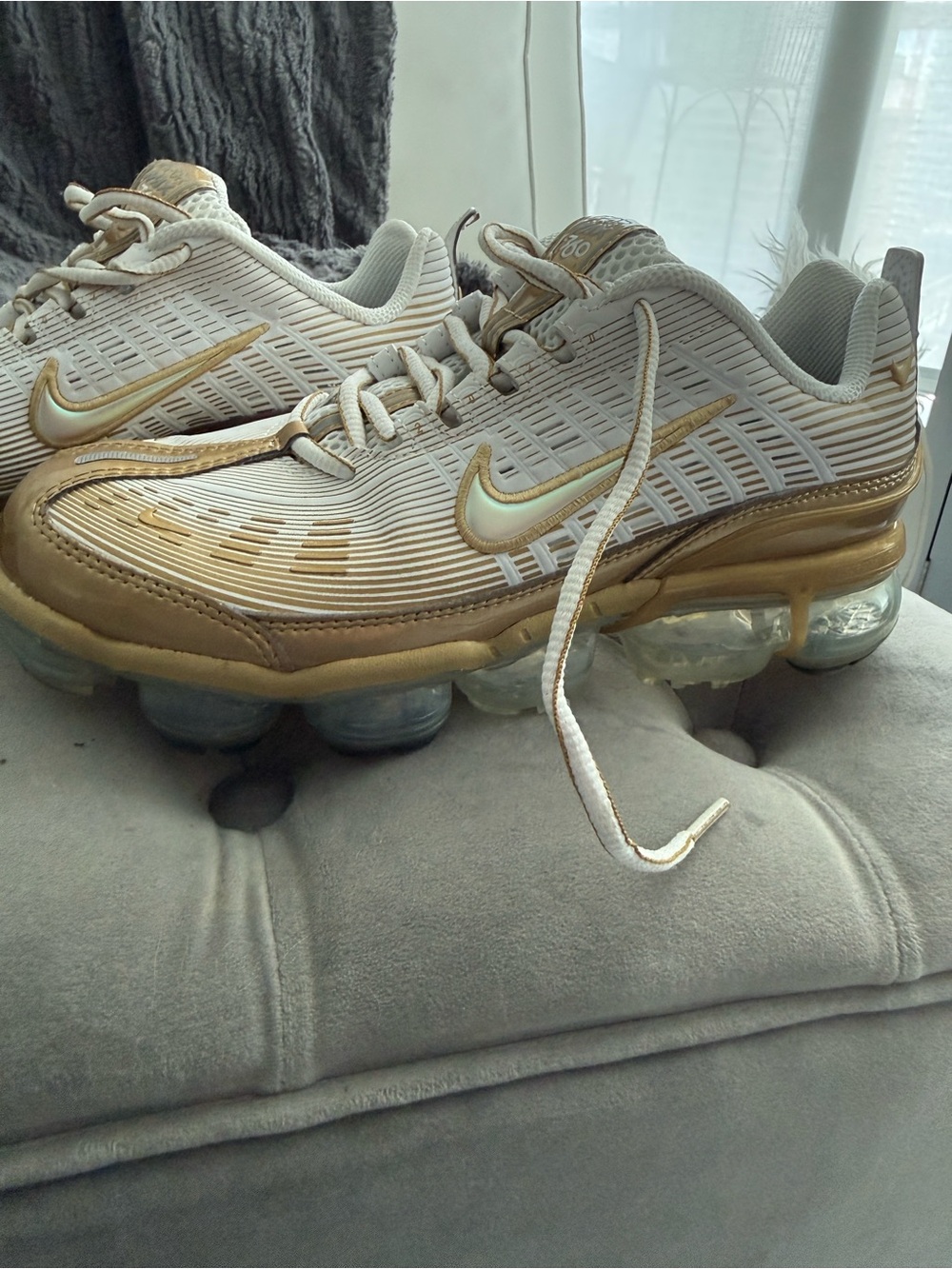 Nike Women’s White & Gold Athletic Sneakers - Picture 3 of 10